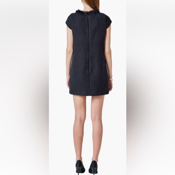 Endless Rose Black Floral Tulle Tweed Sheath Dress - Picture 6 of 10